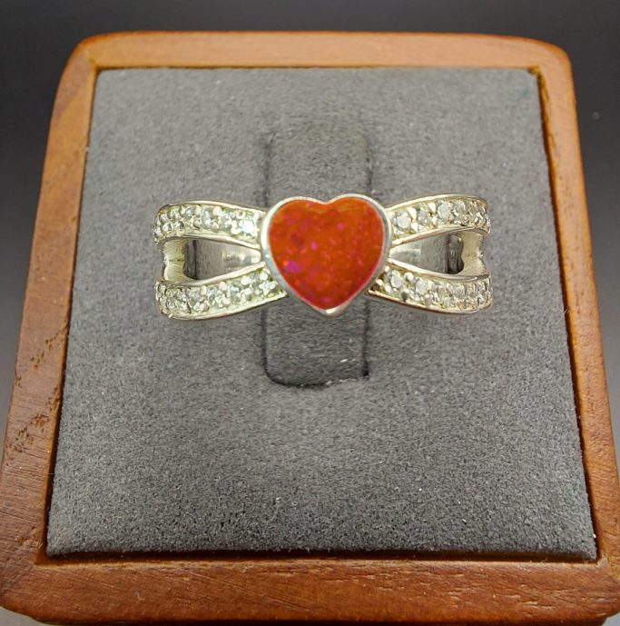 Double CZ Heart Ring